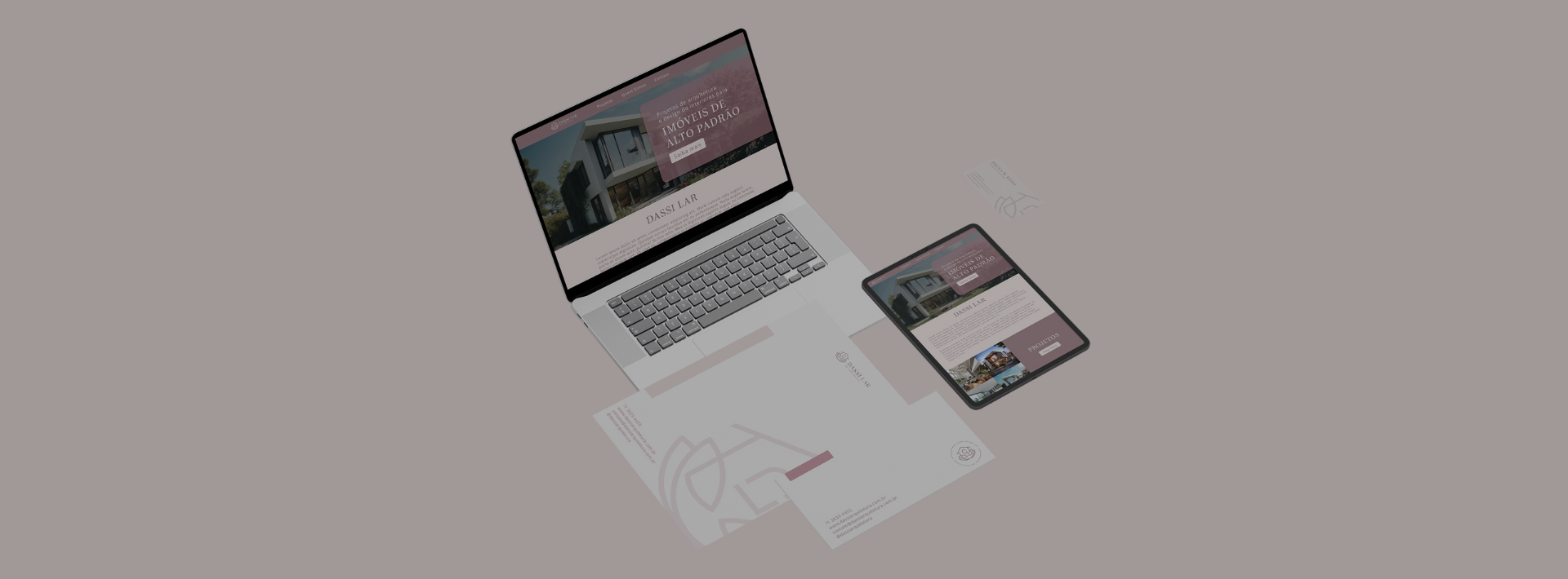 Foto de identidade visual completa, inclusive com logotipo